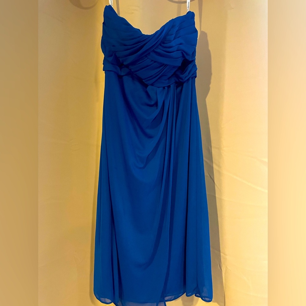 Strapless, tea length dress - David’s Bridal